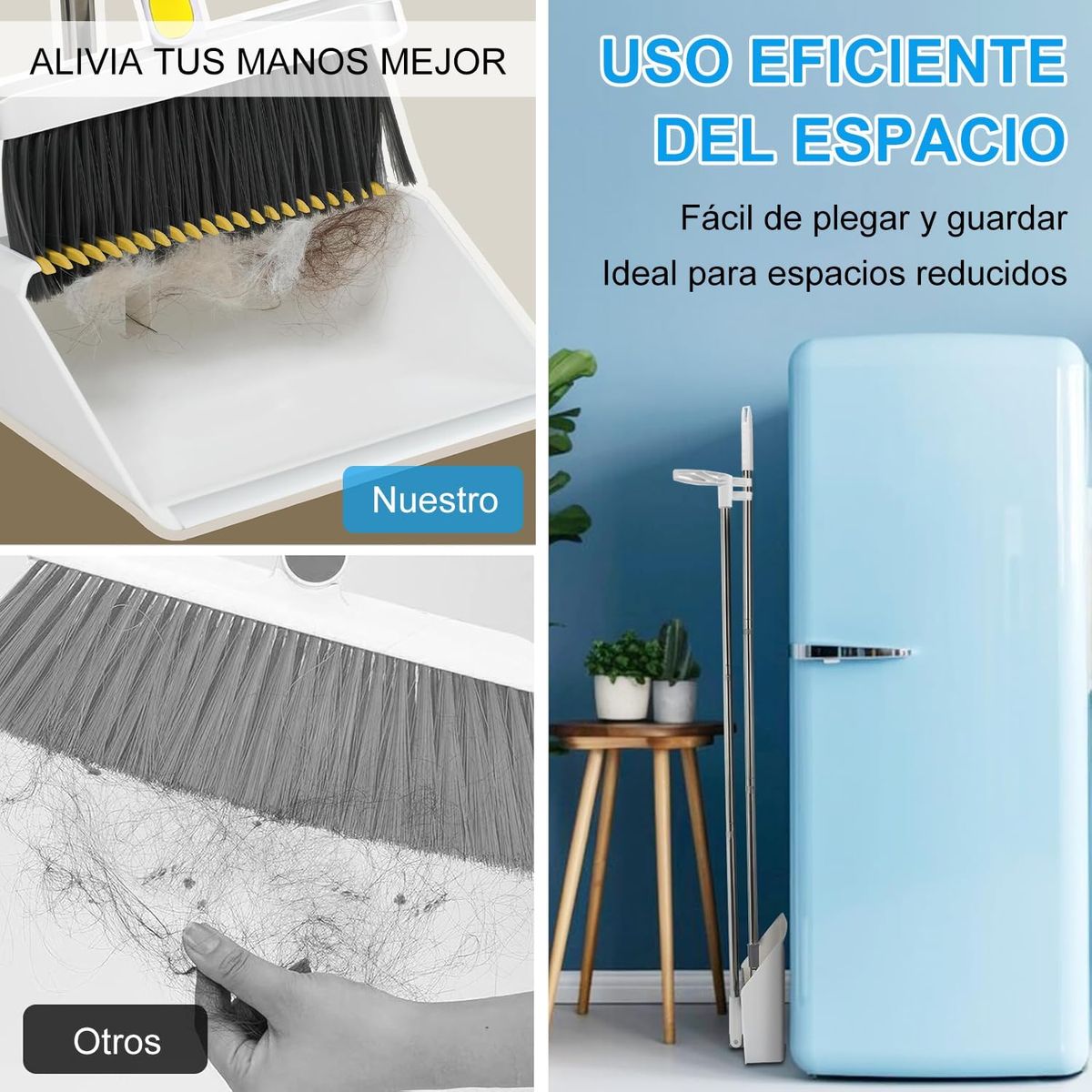 GENERICO - Set De Limpieza Con Escoba Y Recogedor Plegables