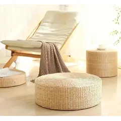 GENERICO - Cojín Mimbre Asiento Meditación Yoga Decoración
