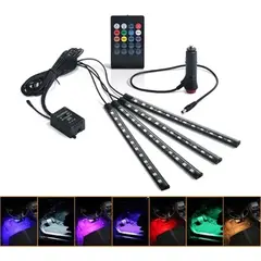 ATURE - 4 Tiras Led Luz Piso Interior Auto + Control Ritmico / R&c