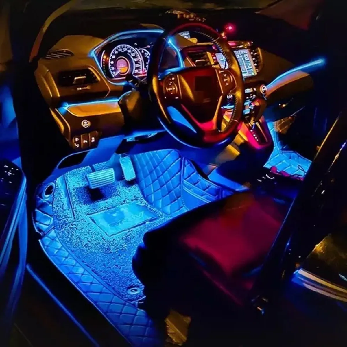 ATURE - 4 Tiras Led Luz Piso Interior Auto + Control Ritmico / R&c