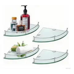 ANYHOGAR - Ducha Organizador Repisas Esquineras De Vidrio Estante 4 Uds