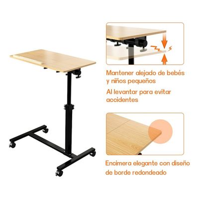 Imagen 2 del producto Muebles Mesas Plegables Escritorio Madera Oficina Con Rueda