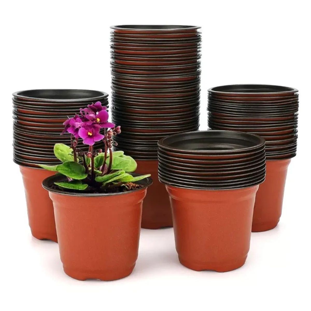 GENERICO - 135 Maceteros Flexibles Vivero 9x8cm Terracota Kit Inicial
