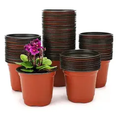 GENERICO - 135 Maceteros Flexibles Vivero 9x8cm Terracota Kit Inicial