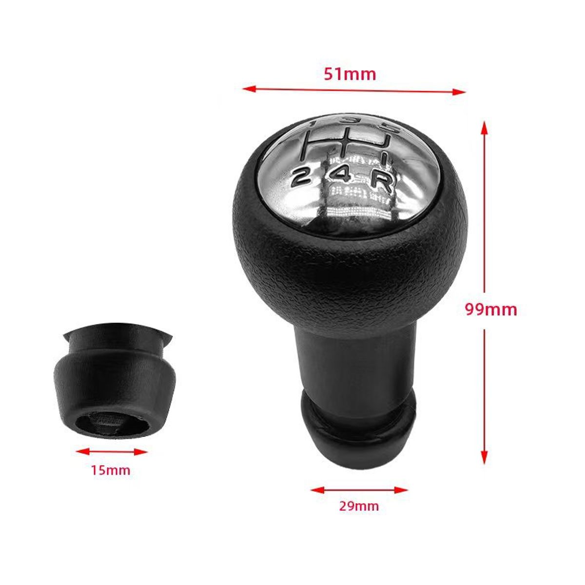 ATURE - Pomo Palanca Cambio + Convertidor Para Peugeot 206 207 307