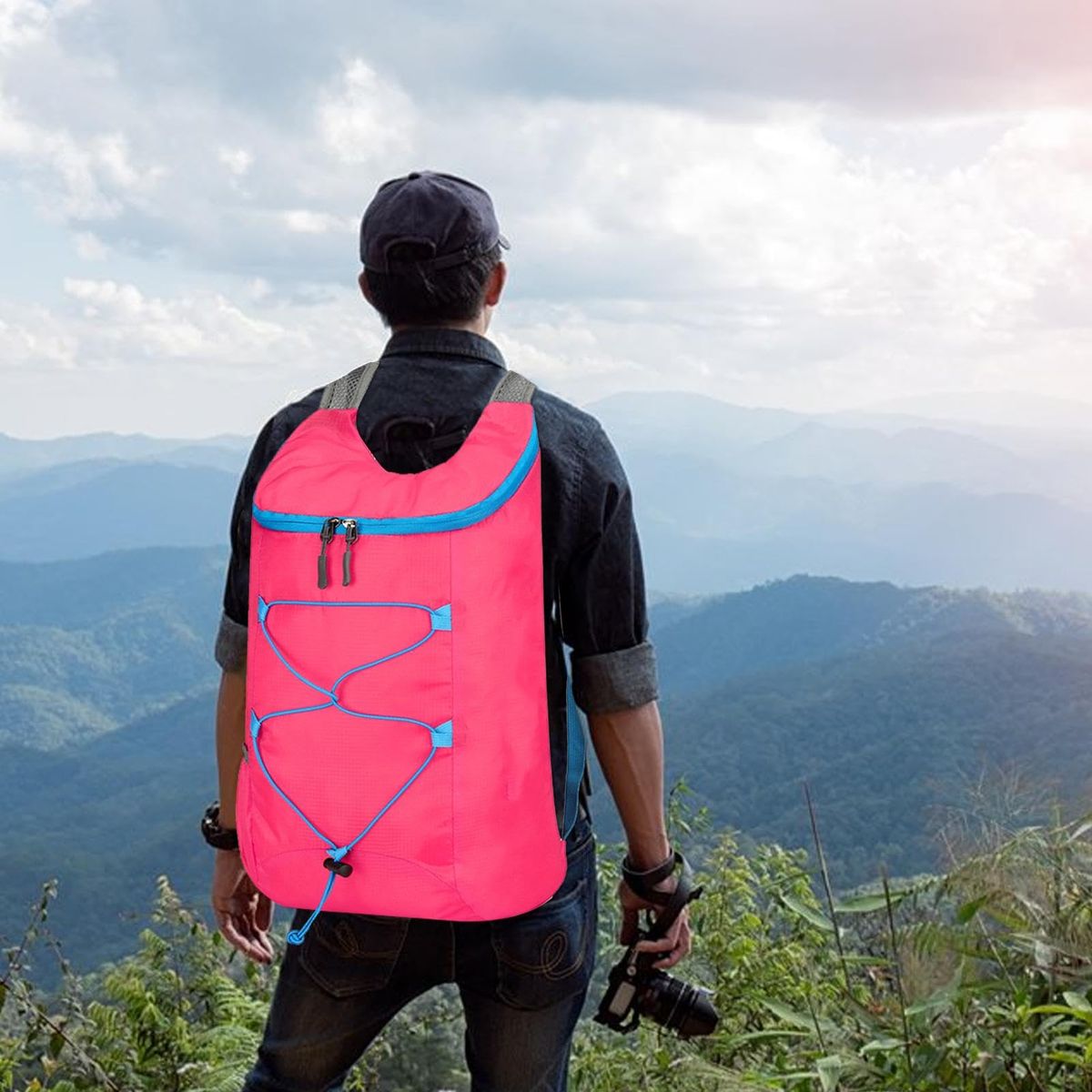 VATYERTY - Mochila plegable ligera para senderismo Rosado