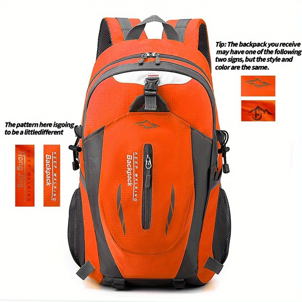VATYERTY - 1 bolsa de montañismo ligera nailon transpirable capacidad Naranja