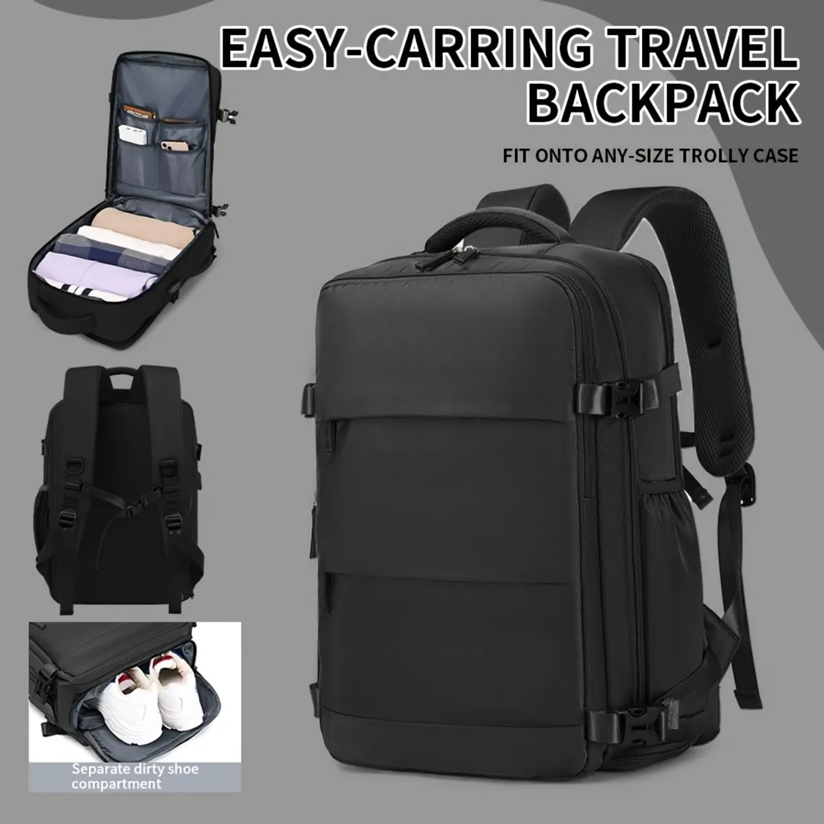 VATYERTY - Mochila Unisex Negro