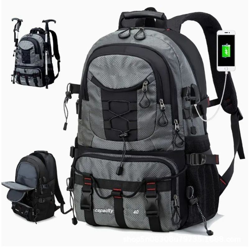 VATYERTY - Mochila de viaje multifuncional de gran capacidad Gris