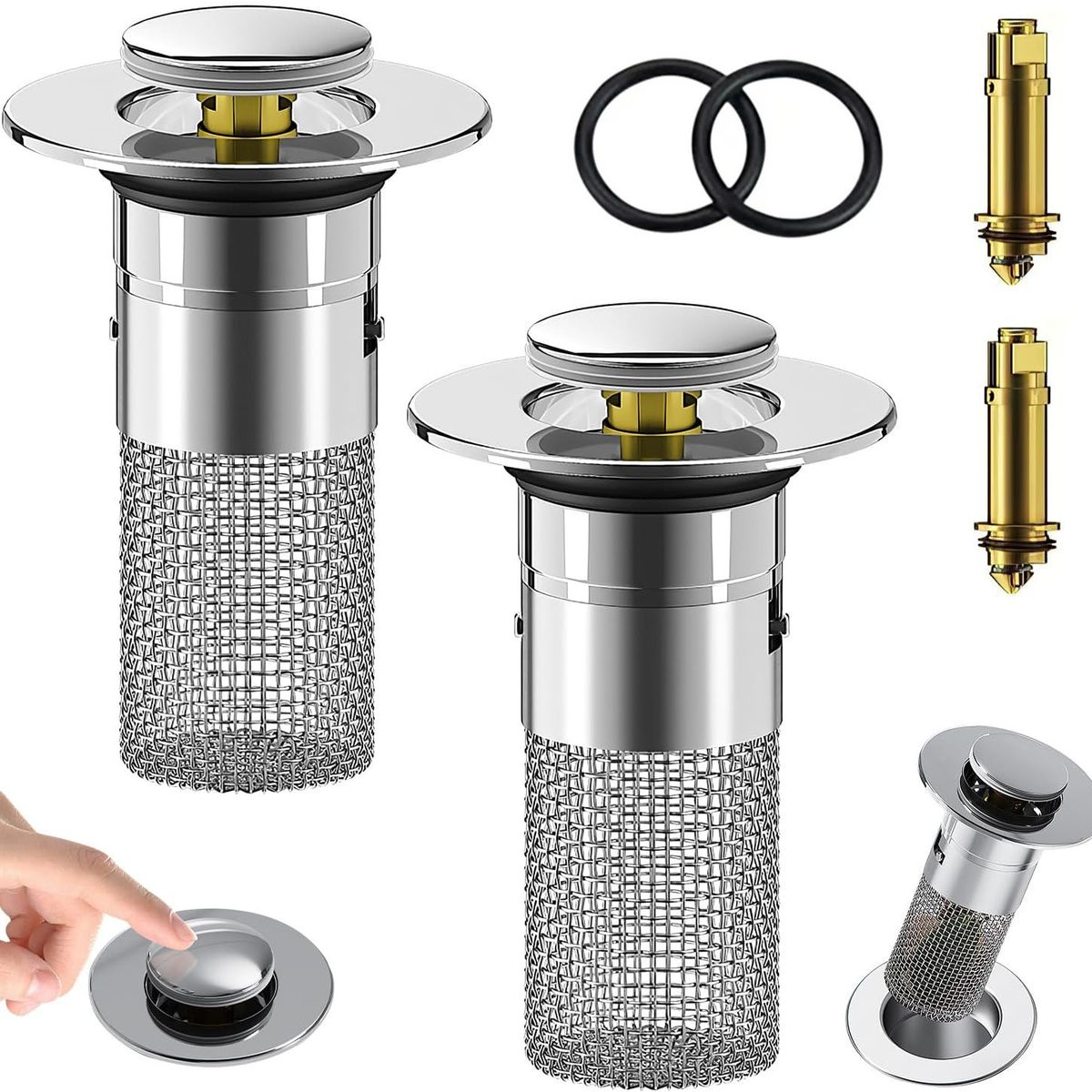 KUANGYE - X2 Filtro Tapón Para Ducha Fregadero Drenaje Tapa 34-40mm