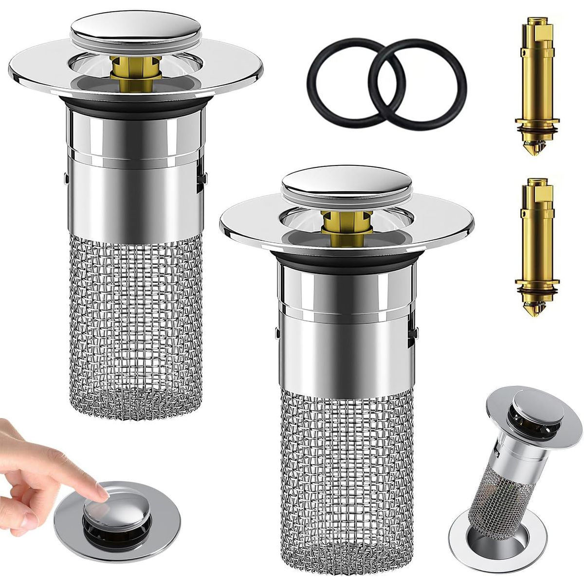 KUANGYE - X2 Filtro Tapón Para Ducha Fregadero Drenaje Tapa 34-40mm