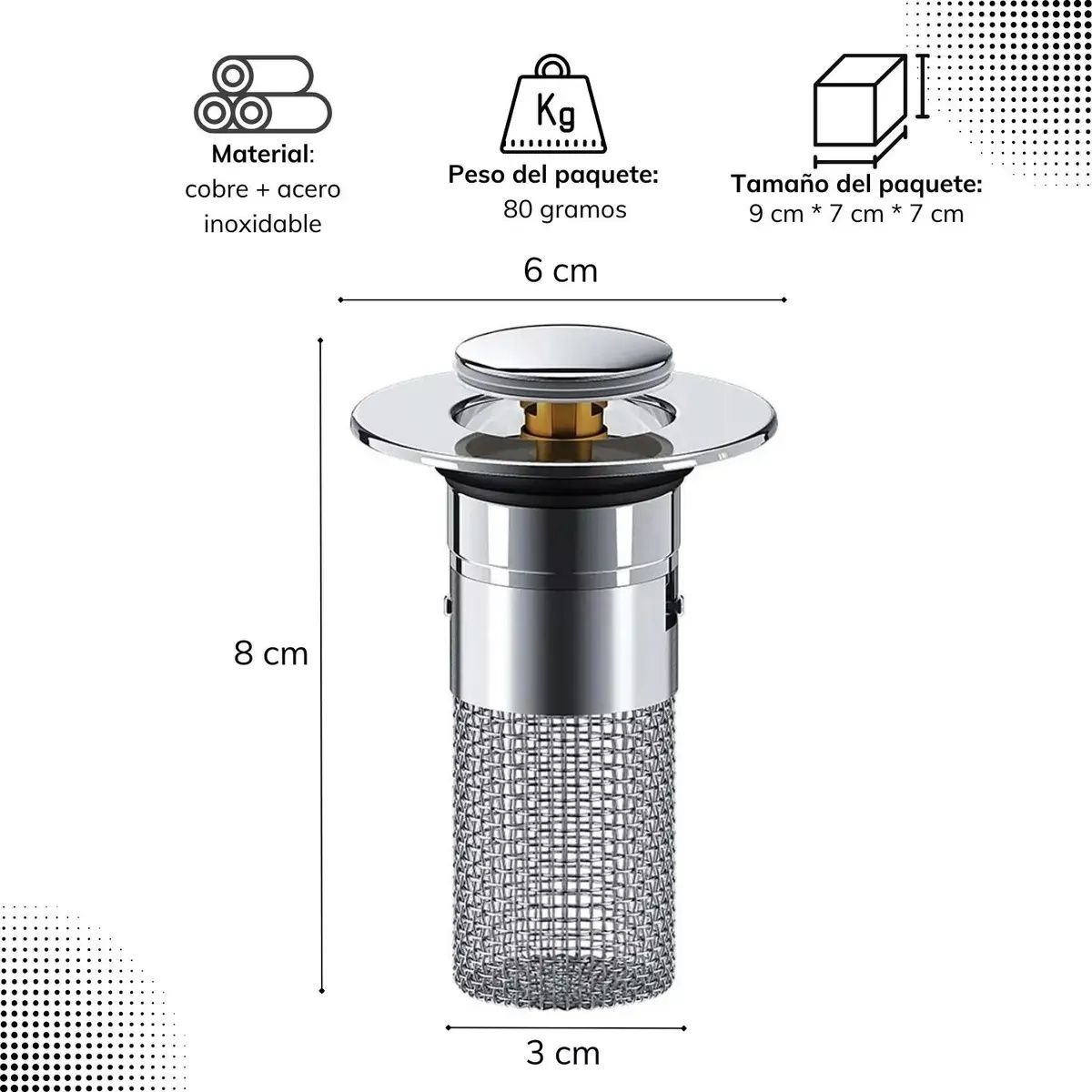 KUANGYE - X2 Filtro Tapón Para Ducha Fregadero Drenaje Tapa 34-40mm