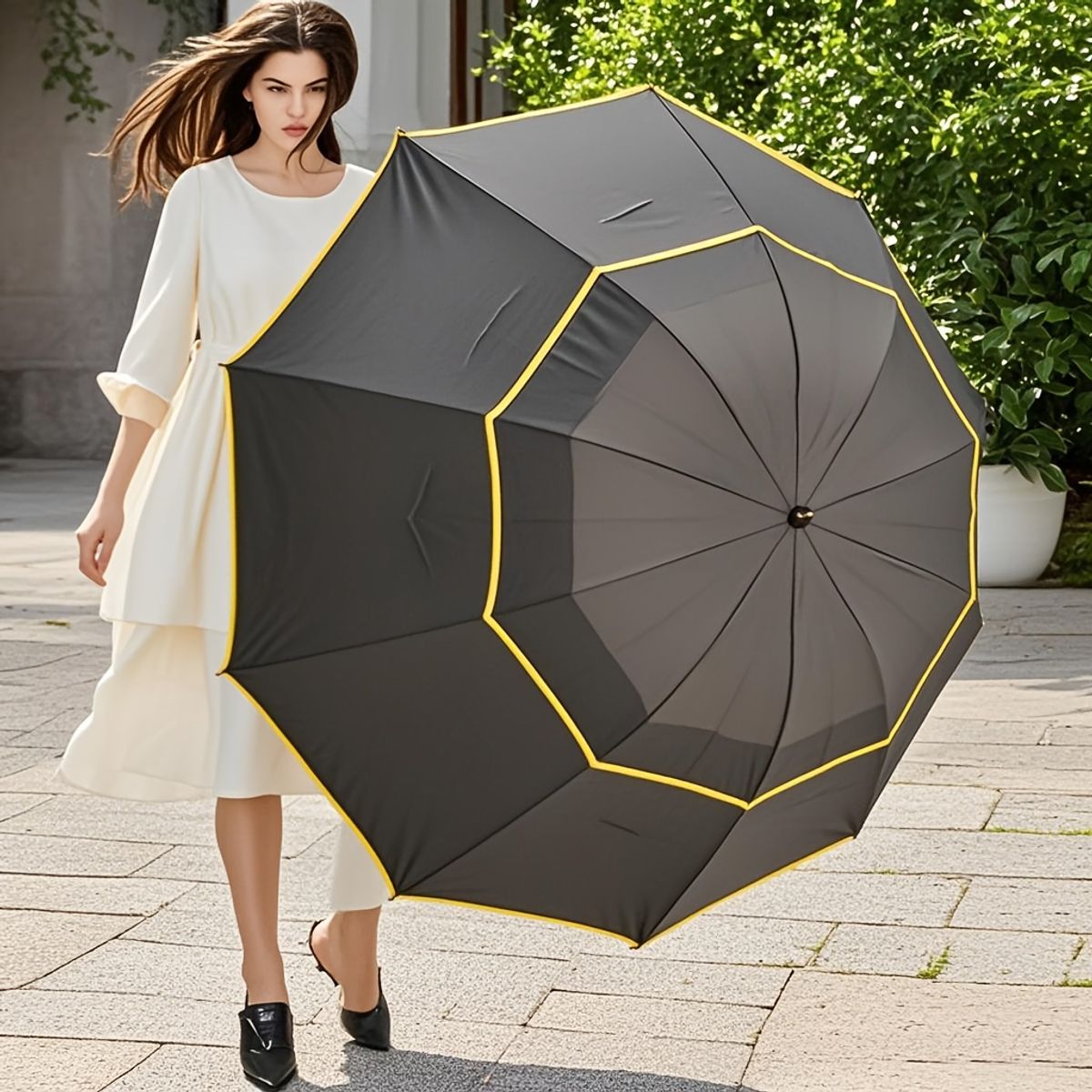 VATYERTY - Portátil para exteriores Paraguas Negro