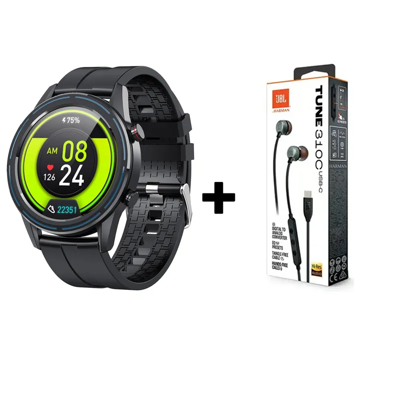 JBL - Audífonos JBL Tune 310C Tipo C Negro y GT3 Reloj inteligente