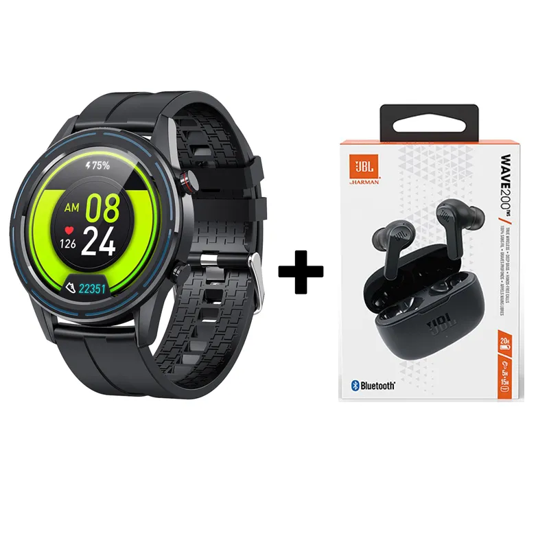 JBL - Audífonos Bluetooth JBL WAVE 200TWS Negro y GT3 Reloj inteligente