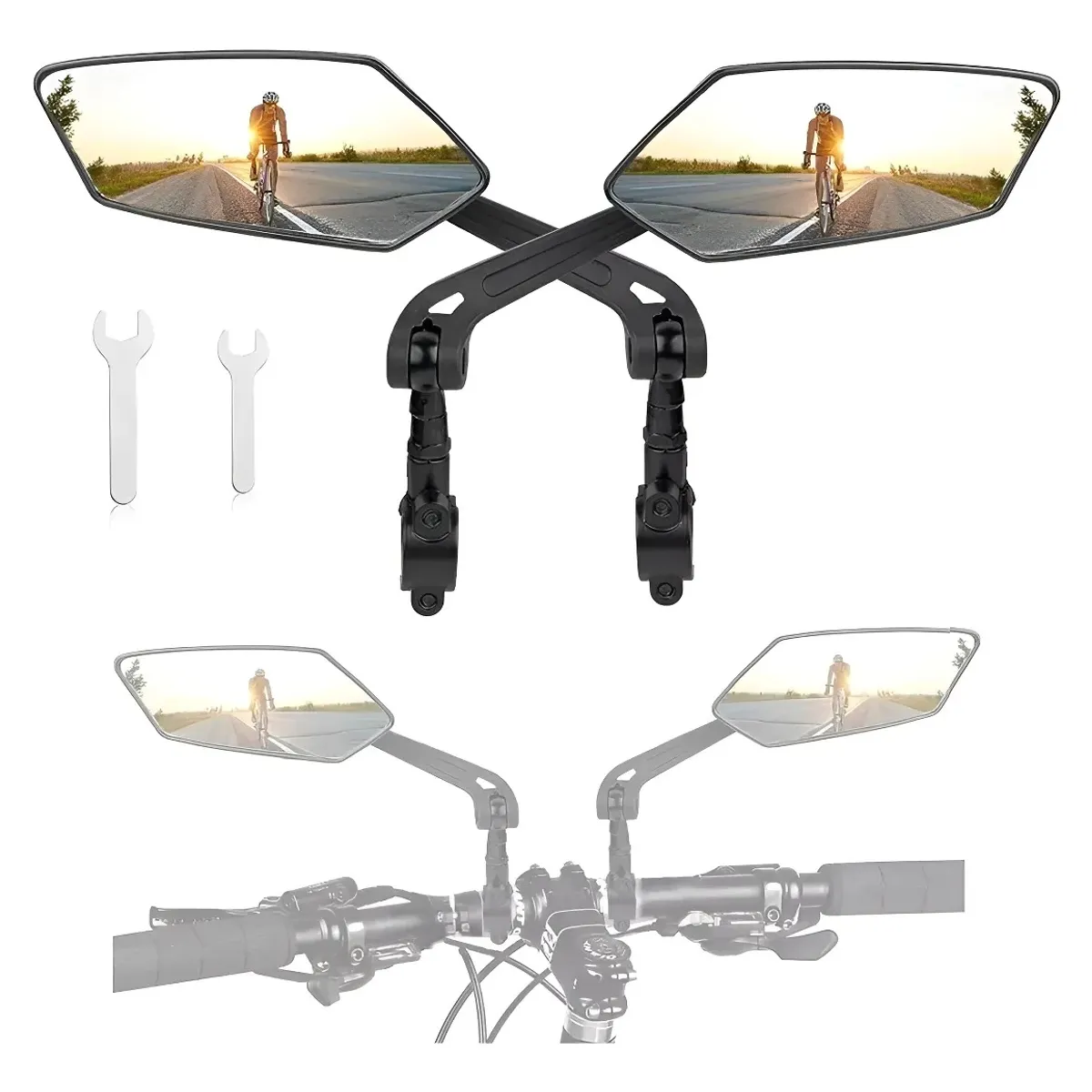 GENERICO - Pack 2 De Espejos Retrovisores De Bicicleta Scooters 360°