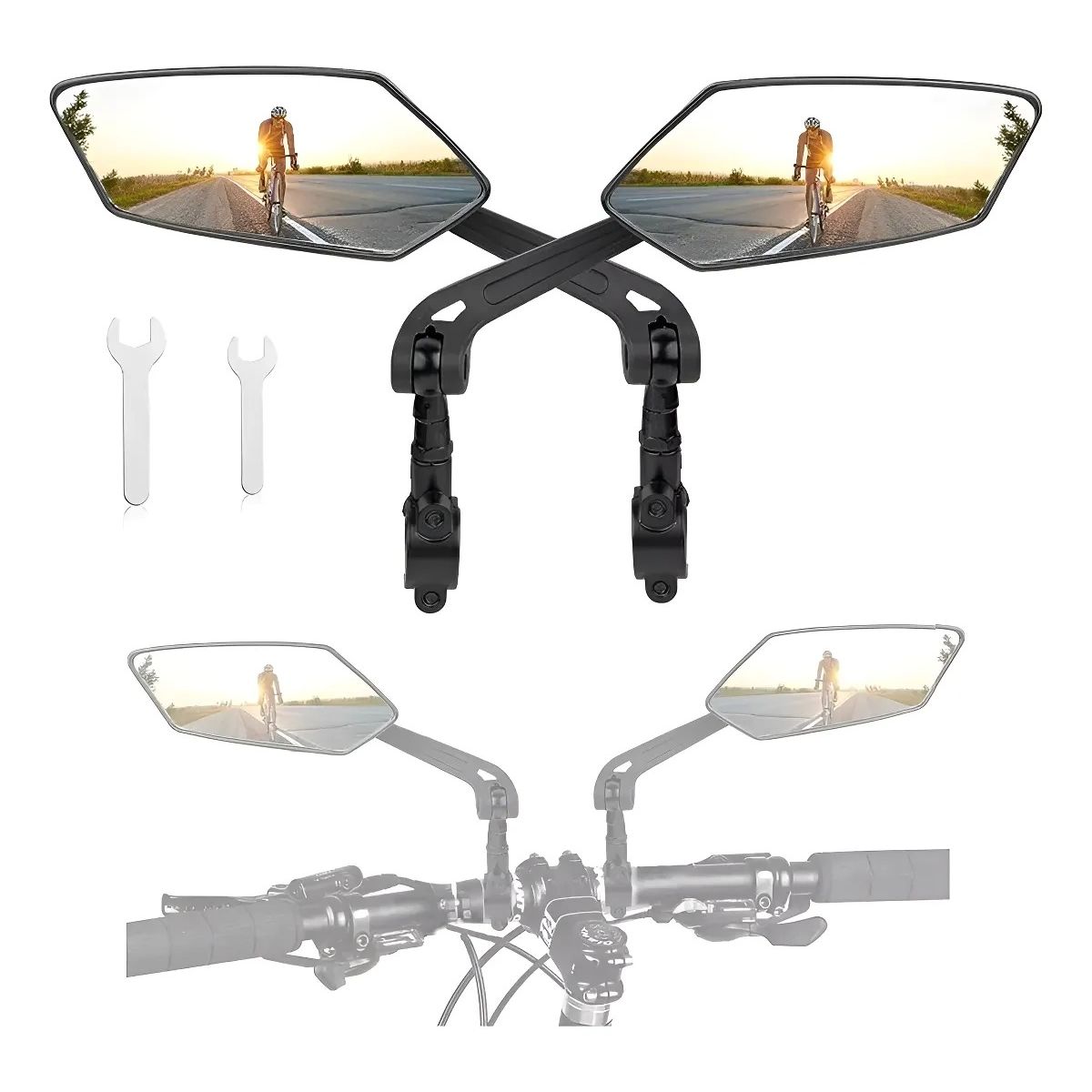 GENERICO - Pack 2 De Espejos Retrovisores De Bicicleta Scooters 360°