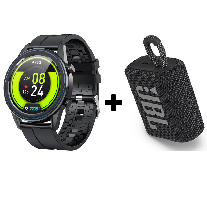 JBL - Parlante Bluetooth Portatil JBL GO 3 Negro y GT3 Reloj inteligente