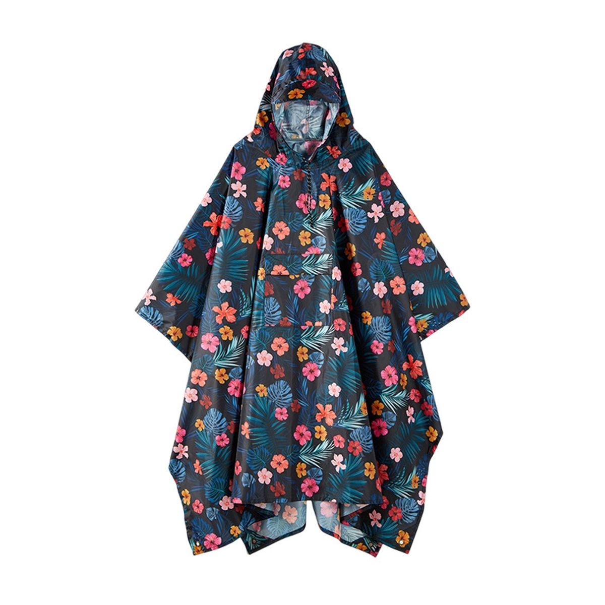 VATYERTY - Poncho de lluvia ligero con capucha y bolsillo azul