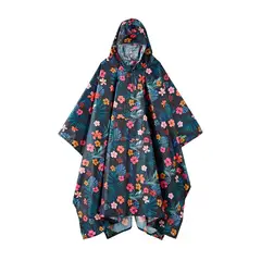 VATYERTY - Poncho de lluvia ligero con capucha y bolsillo azul
