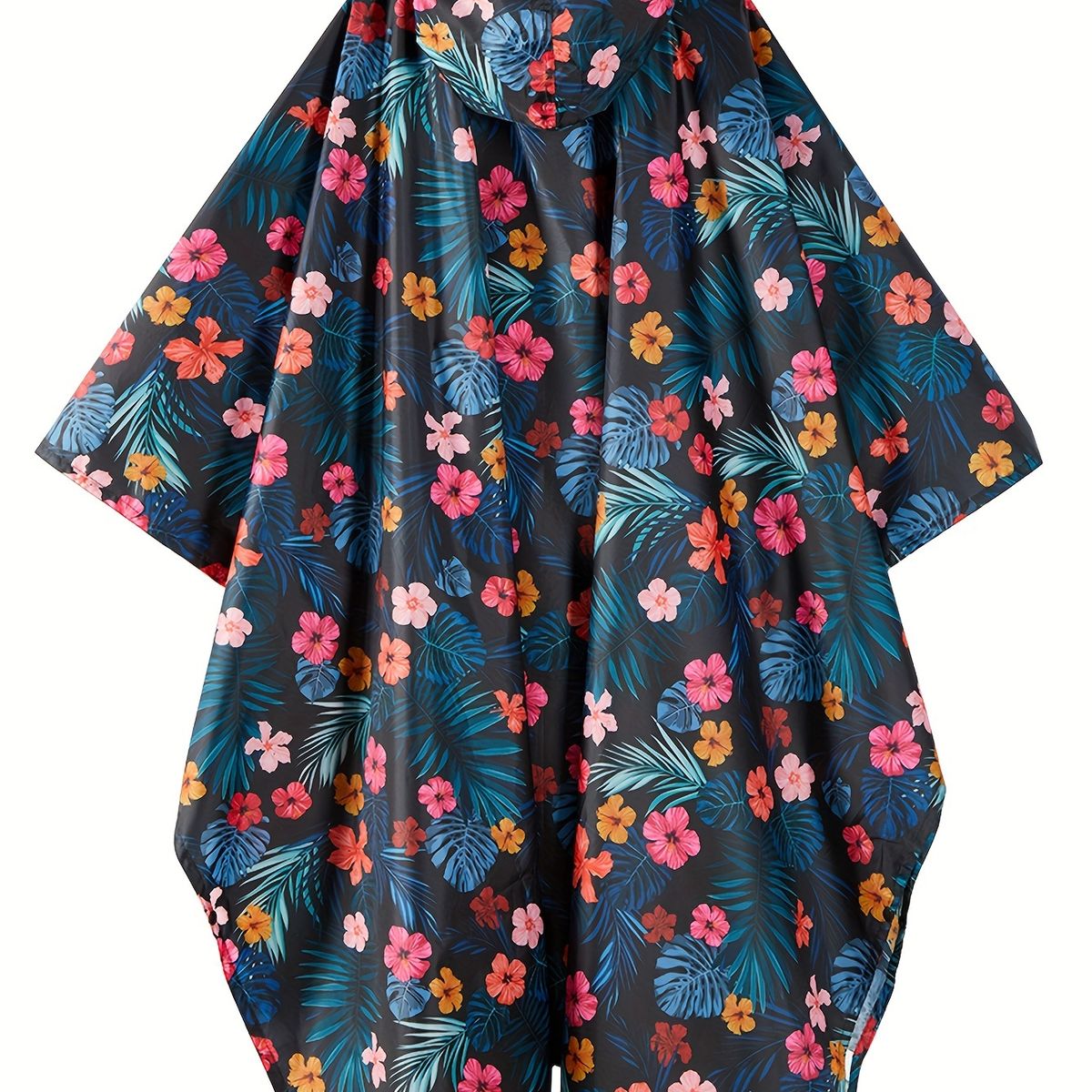 VATYERTY - Poncho de lluvia ligero con capucha y bolsillo azul