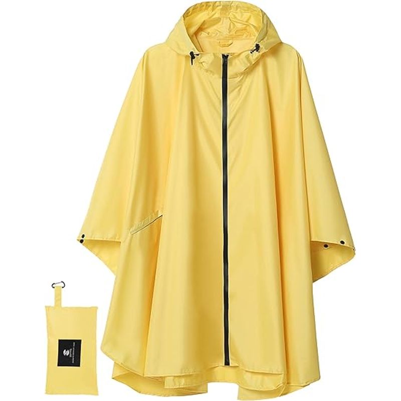 VATYERTY - Poncho impermeable unisex con capucha Amarillo