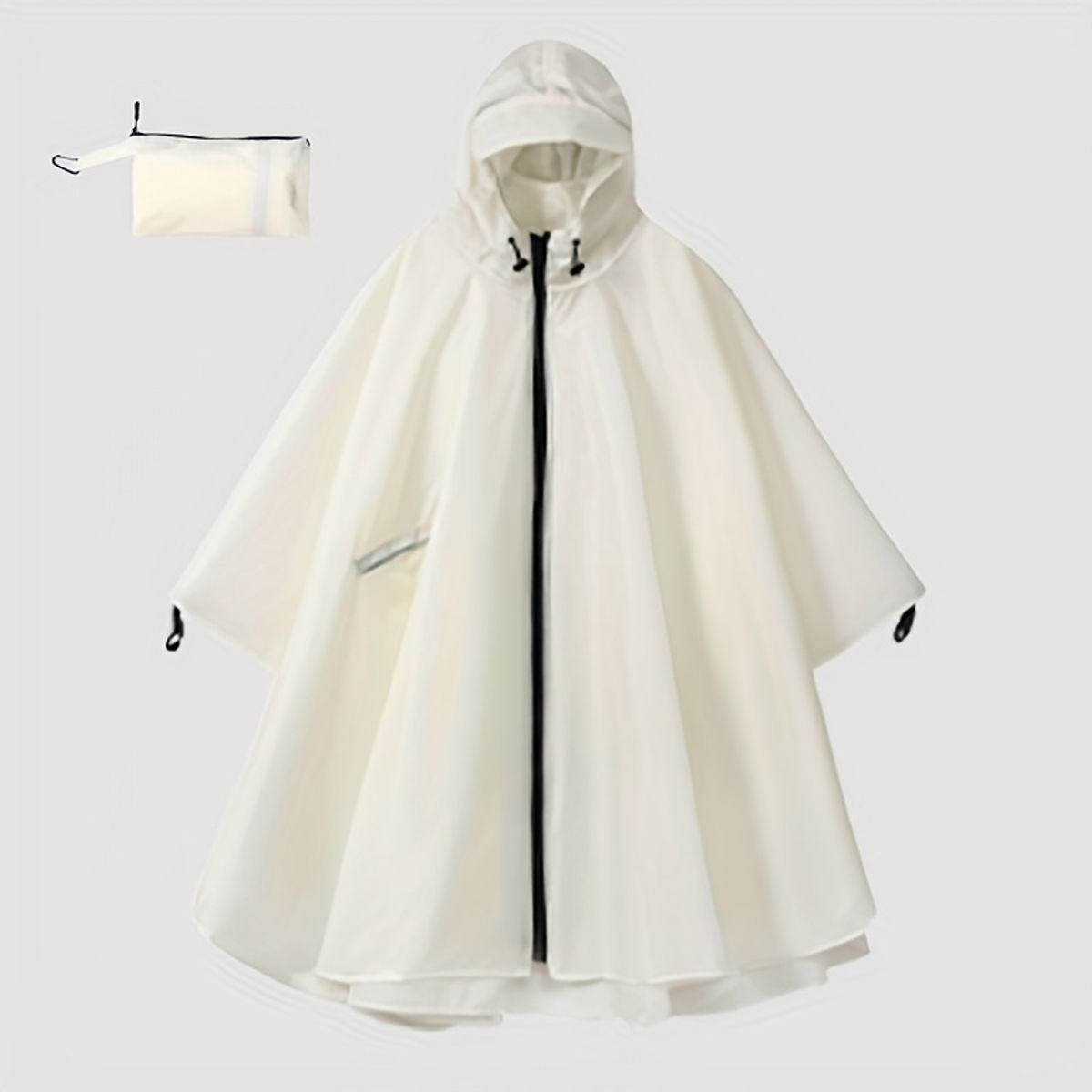VATYERTY - Poncho impermeable con capucha para adultos blanco