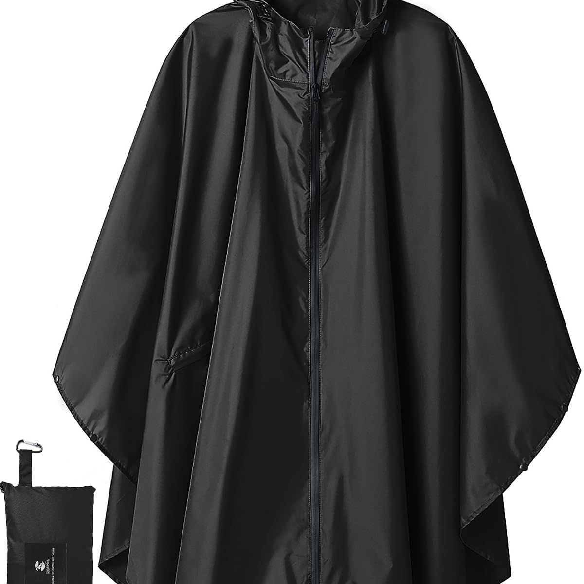 VATYERTY - Poncho impermeable unisex con capucha Negro