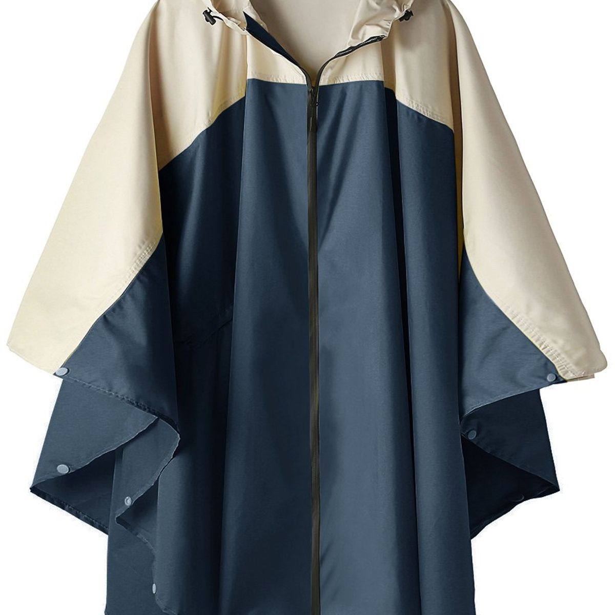 VATYERTY - Poncho de lluvia unisex con capucha impermeable azul