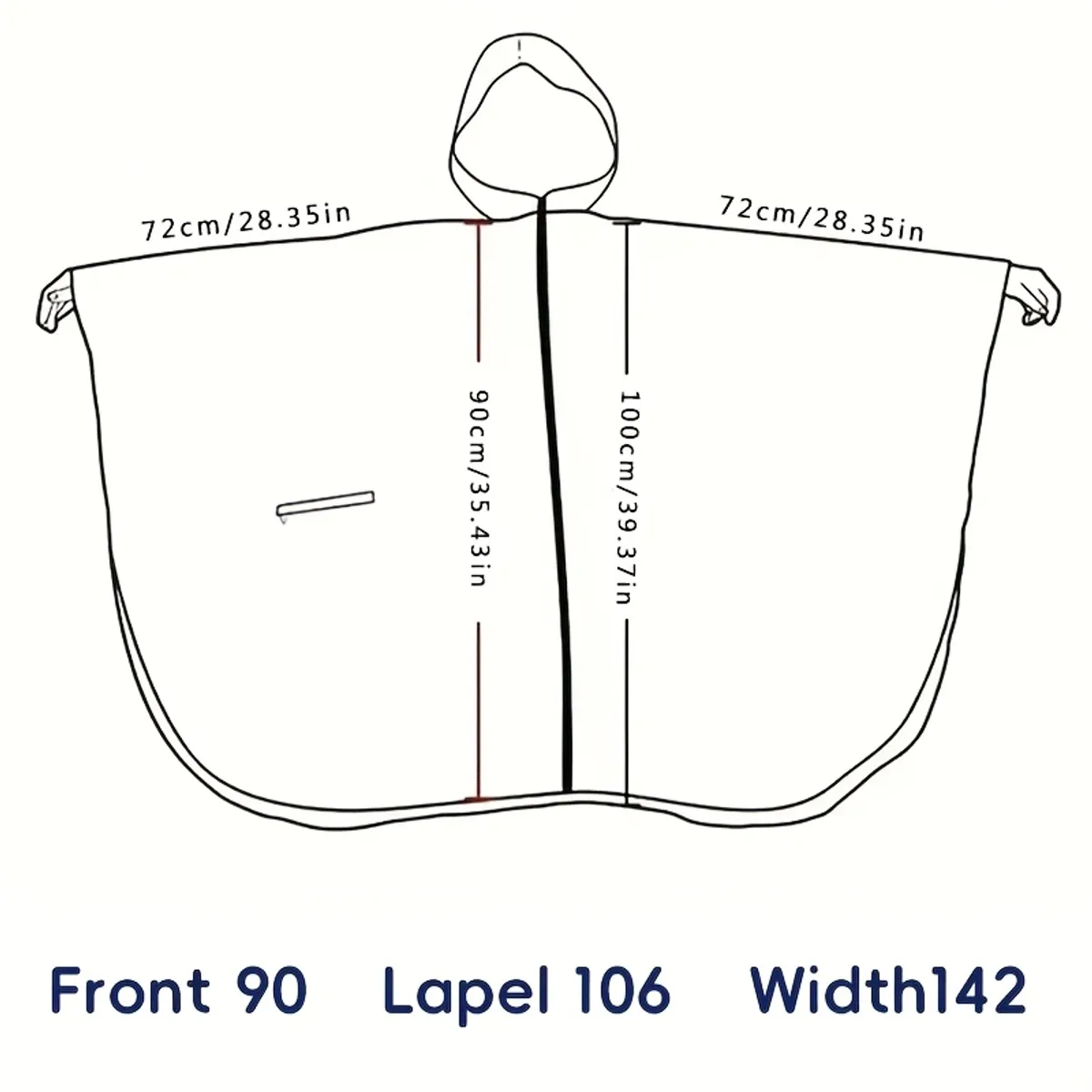 VATYERTY - Poncho impermeable con capucha para adultos azul