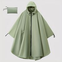 Poncho impermeable con capucha para adultos Verde