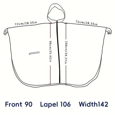 Imagen 2 del producto Poncho impermeable con capucha para adultos Verde