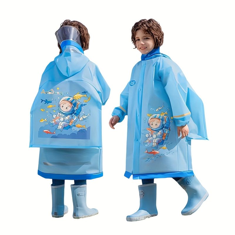 VATYERTY - 1 impermeable para niños con estampado de astronauta azul