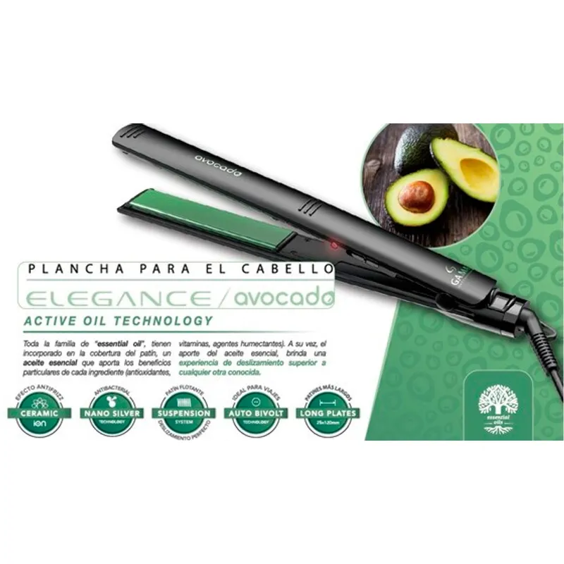 Cepillo Alisador Plancha Gama Avocado Opiniones GAMA Alisador GAMA Elegance  Avocado