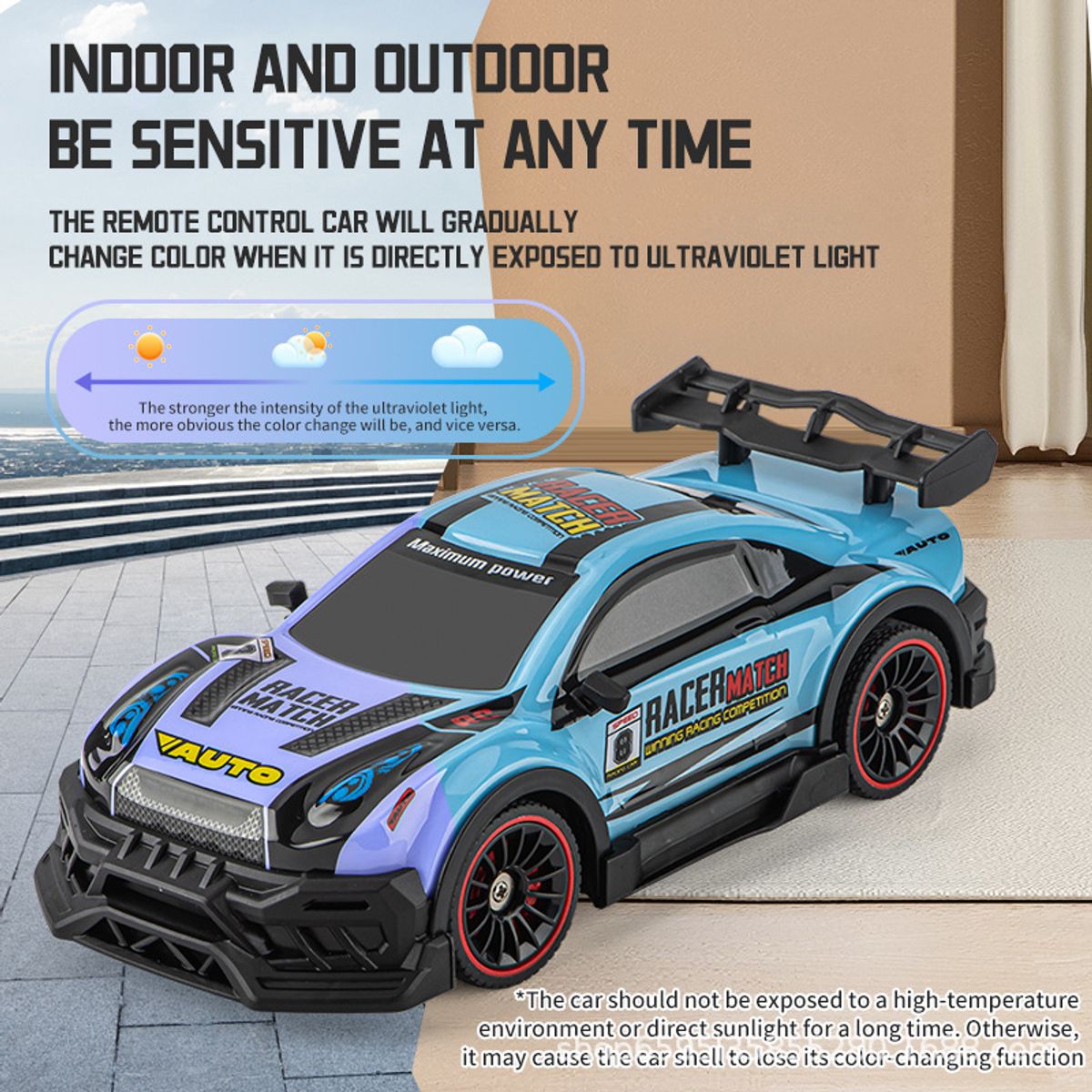 TIOZONEY - Coche teledirigido para niños-Rosa