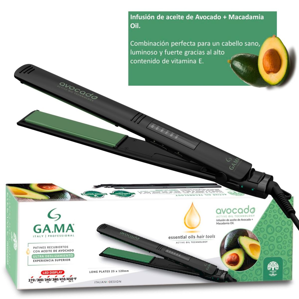 GAMA - Alisador GAMA Elegance Avocado LED