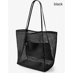 DANWEILE - Bolsa de playa de nailon plegable de gran capacidad - Negro