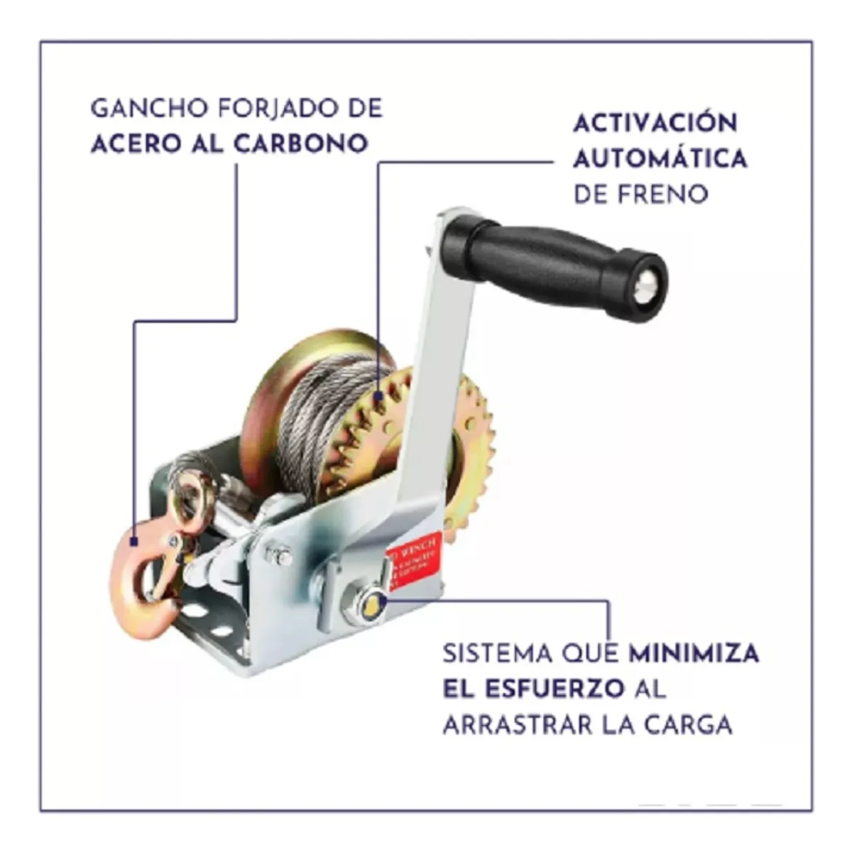 QUICK - Winche Malacate Manual 1200 Libras 544 Kilos
