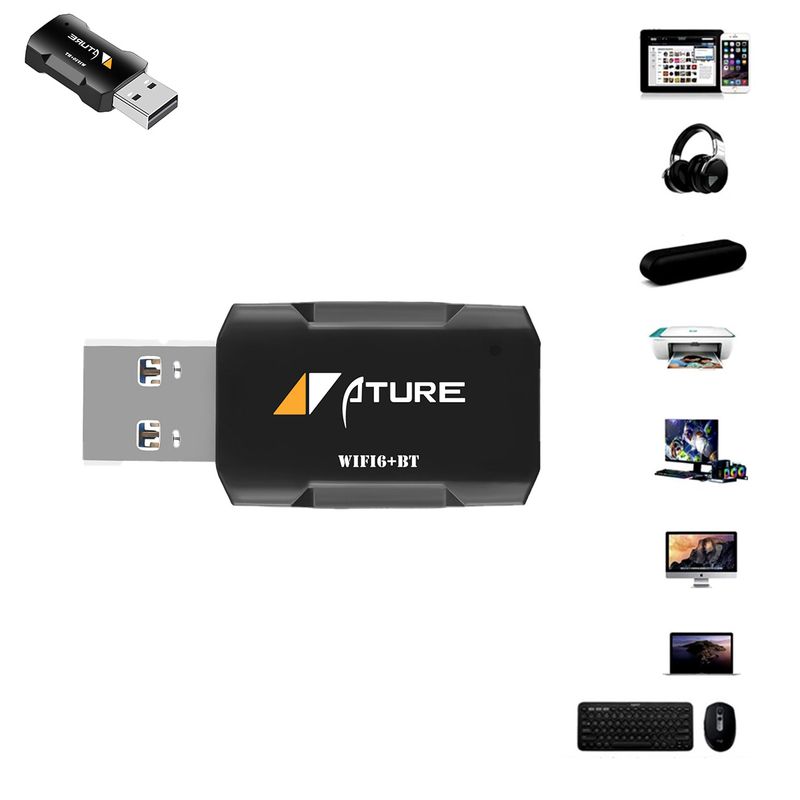 KINDA NICE - Ature Antena Wifi6 900mbps24g + 5g Bluetoo53 Usb Adaptador