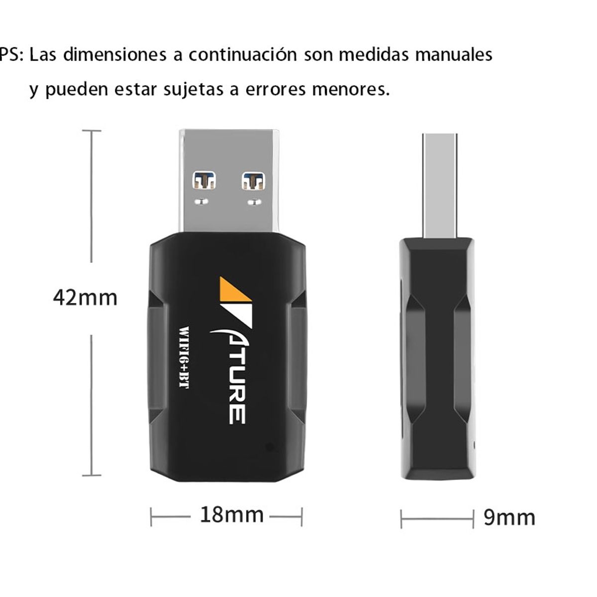KINDA NICE - Ature Antena Wifi6 900mbps24g + 5g Bluetoo53 Usb Adaptador