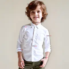 UTILISIMO - Camisa Casual De Vestir Manga Larga Cuello Americano Algodón Blanco