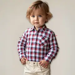 UTILISIMO - Camisa Huaso Cuadrillé Manga Larga Algodón Azul Blanco Casual