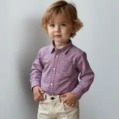 UTILISIMO - Camisa Huaso Cuadrillé Manga Larga Algodón Azul y Rojo Casual
