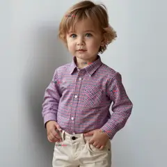 UTILISIMO - Camisa Huaso Cuadrillé Manga Larga Algodón Azul y Rojo Casual