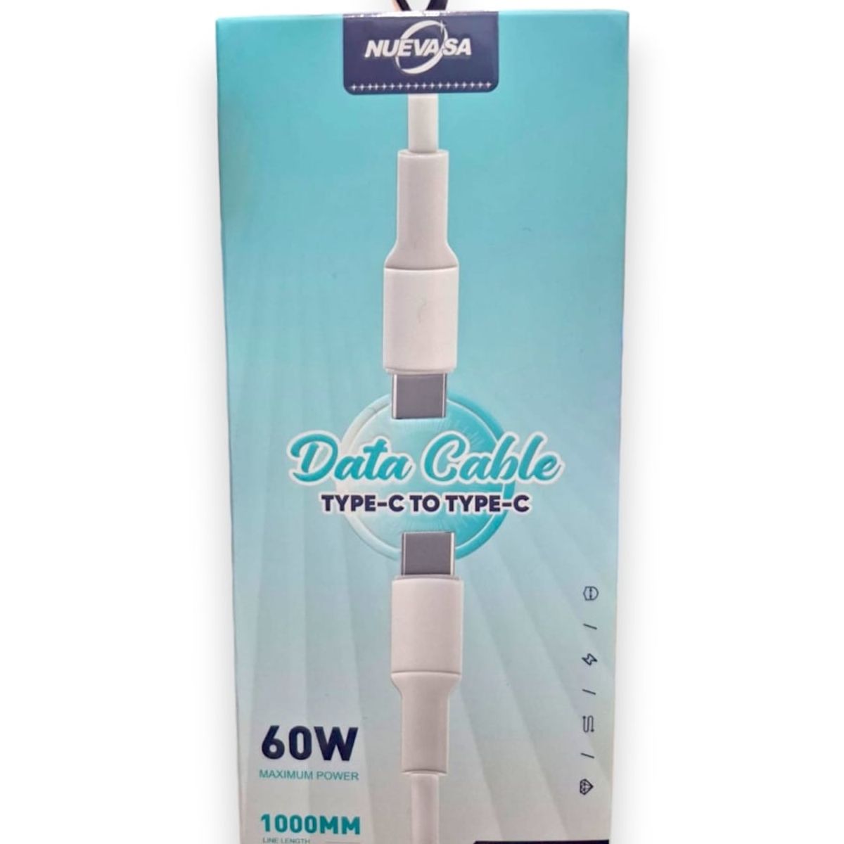 CABLE TIPO C A TIPO C NVS 247 60W 1MT Pack 3, marca MALIK - Foto 2