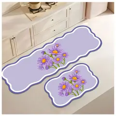 GENERICO - Set 2 Alfombras Antideslizante Diseños Realistas Para Cocina