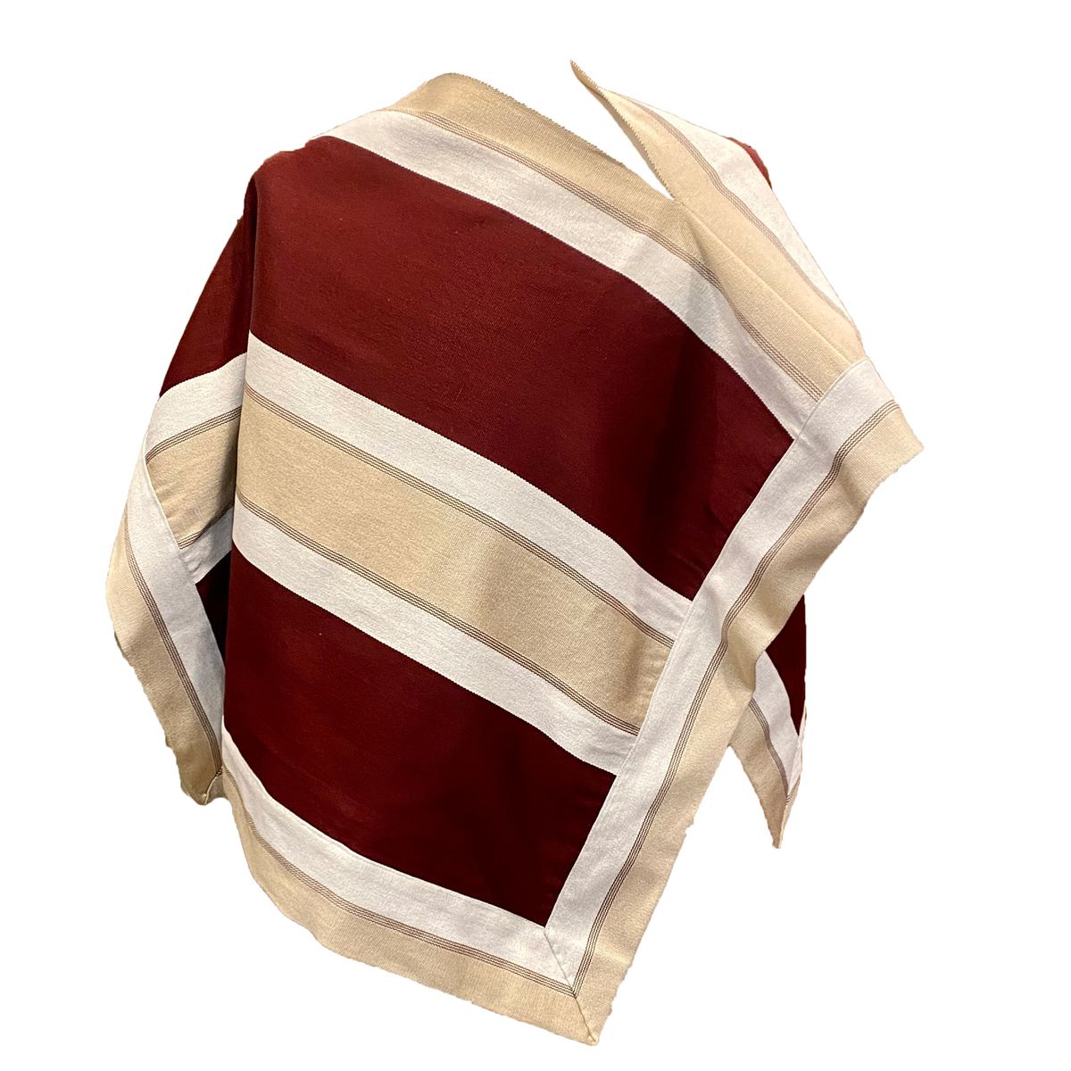 CORRALERO SASTRERIA - Manto huaso Lana nacional telar  beige-burdeo