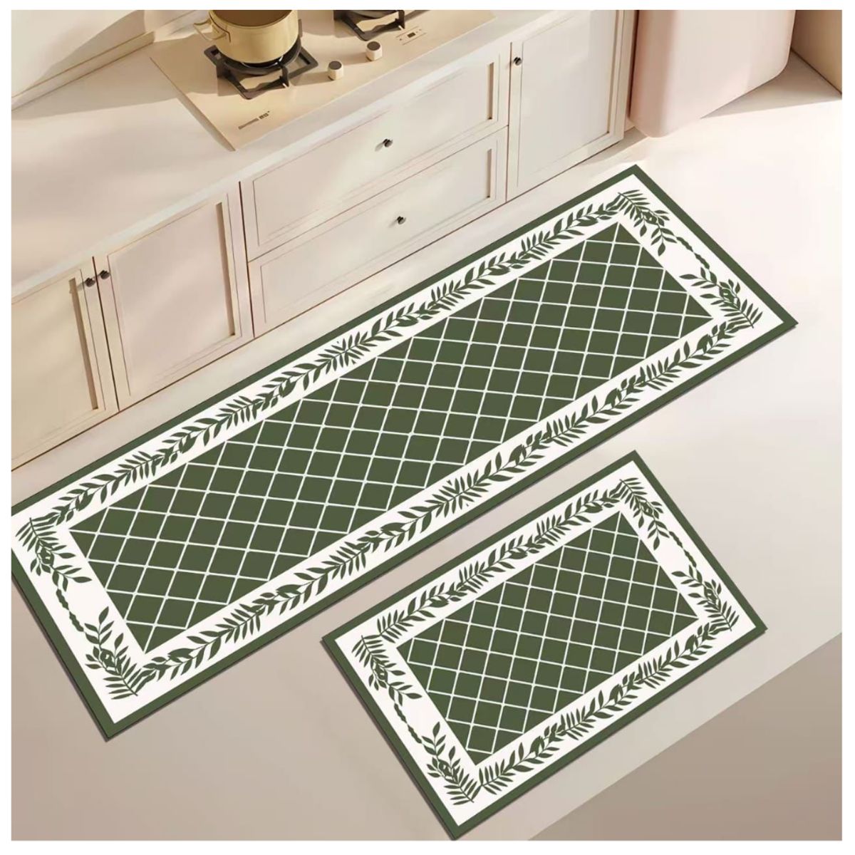 GENERICO - Set 2 Alfombras Antideslizante Diseños Realistas Para Cocina