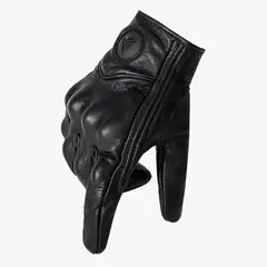 MOTOWOLF - Guantes Cuero Liso Para Moto Con Protectores