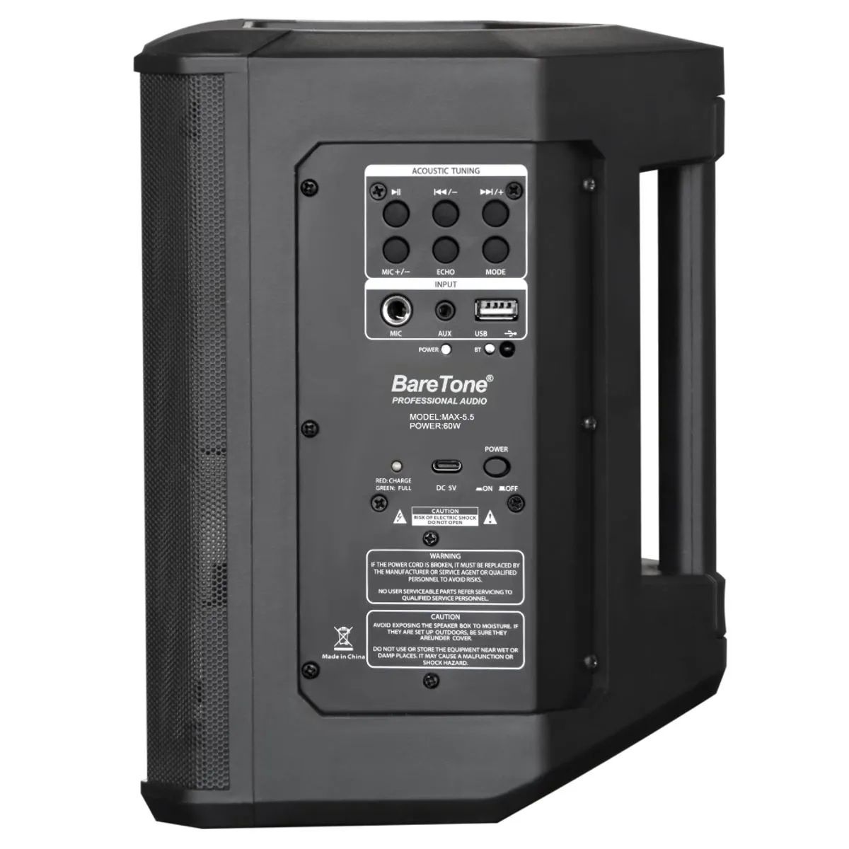 BARETONE - Parlante Activo Portatil Baretone MAX-55 60W RMS